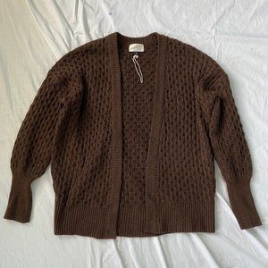 brown cardigan